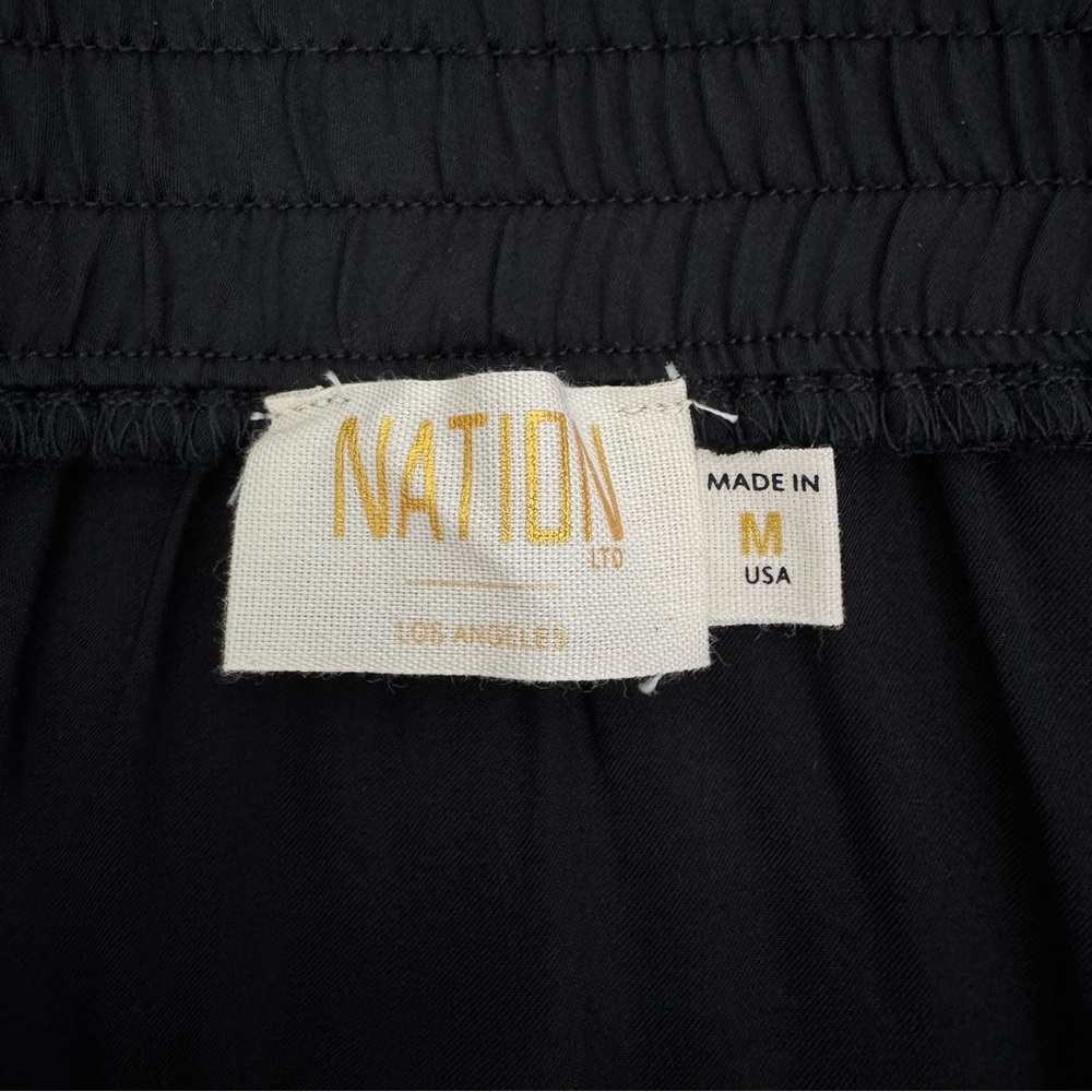 Nation LTD Alba Tiered Midi Skirt Black Satin Size Medium - Picture 8 of 9
